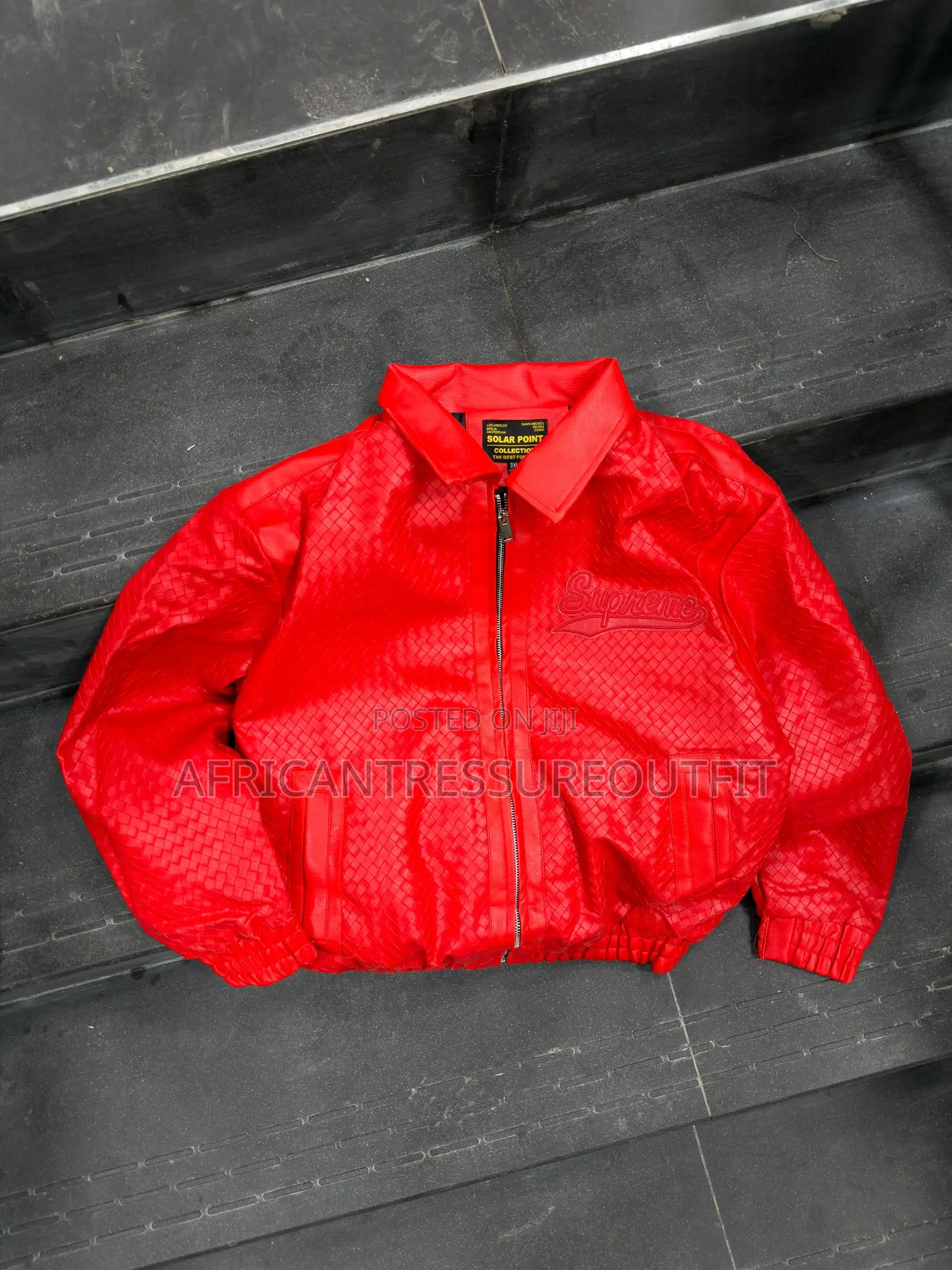 Supreme Leather Jackets Studed Logo Collection Available