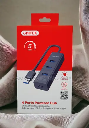 Unitek 4-Port Powered Usb 3.0 Hub 5gbps External Power 30cm