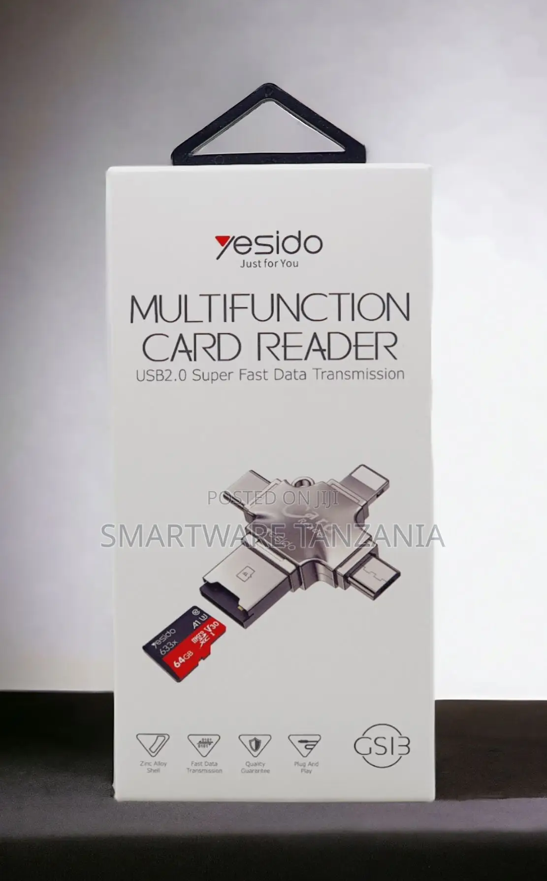 Yesido 4-in-1 Multifunction Card Reader Usb-C Lightning Micro