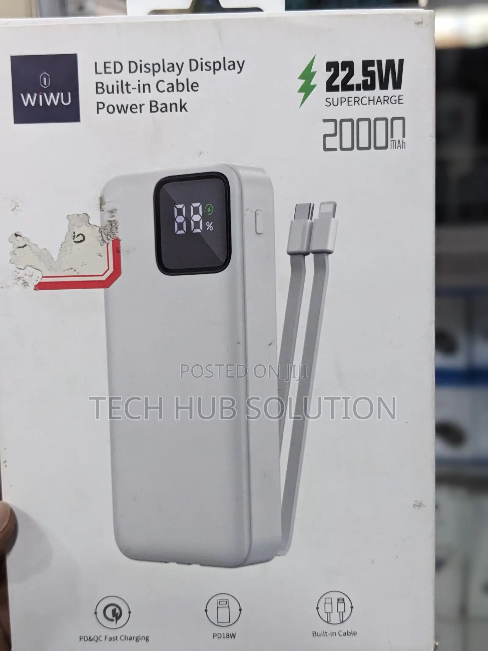 Wiwu 20000mah Power Bank – High Capacity Fast Charging