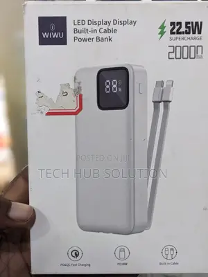 Wiwu 20000mah Power Bank – High Capacity Fast Charging