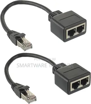 2 Port Rj45 3 In1 Splitter Ethernet Adaptor Connector