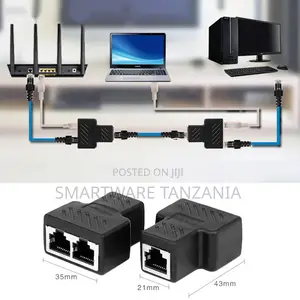 1 to 2 Way Lan Ethernet Network Cable Splitter Adapter Rj45 Splitter