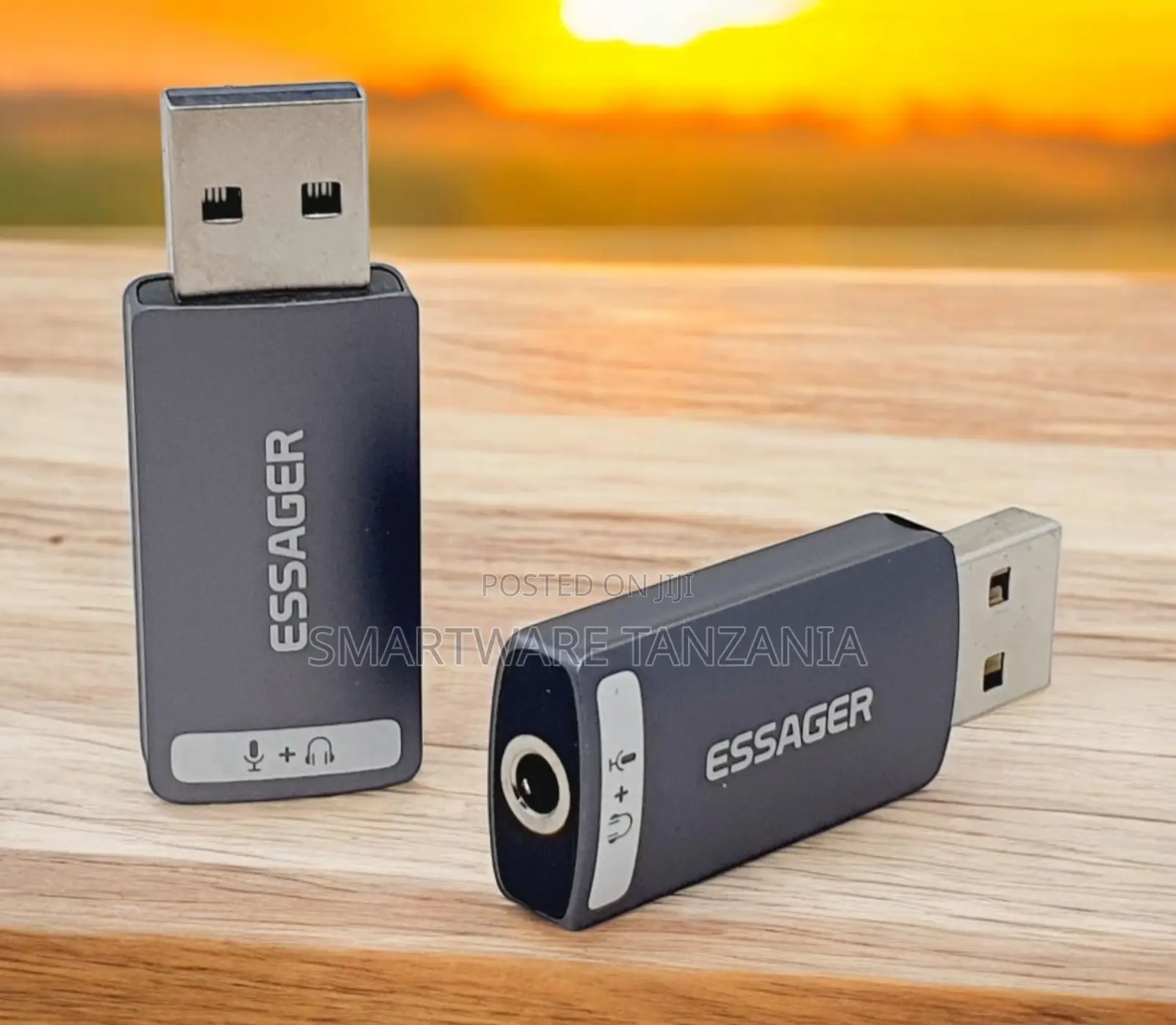 Essager Usb External Sound Card Adapter Mic Headphone Jack