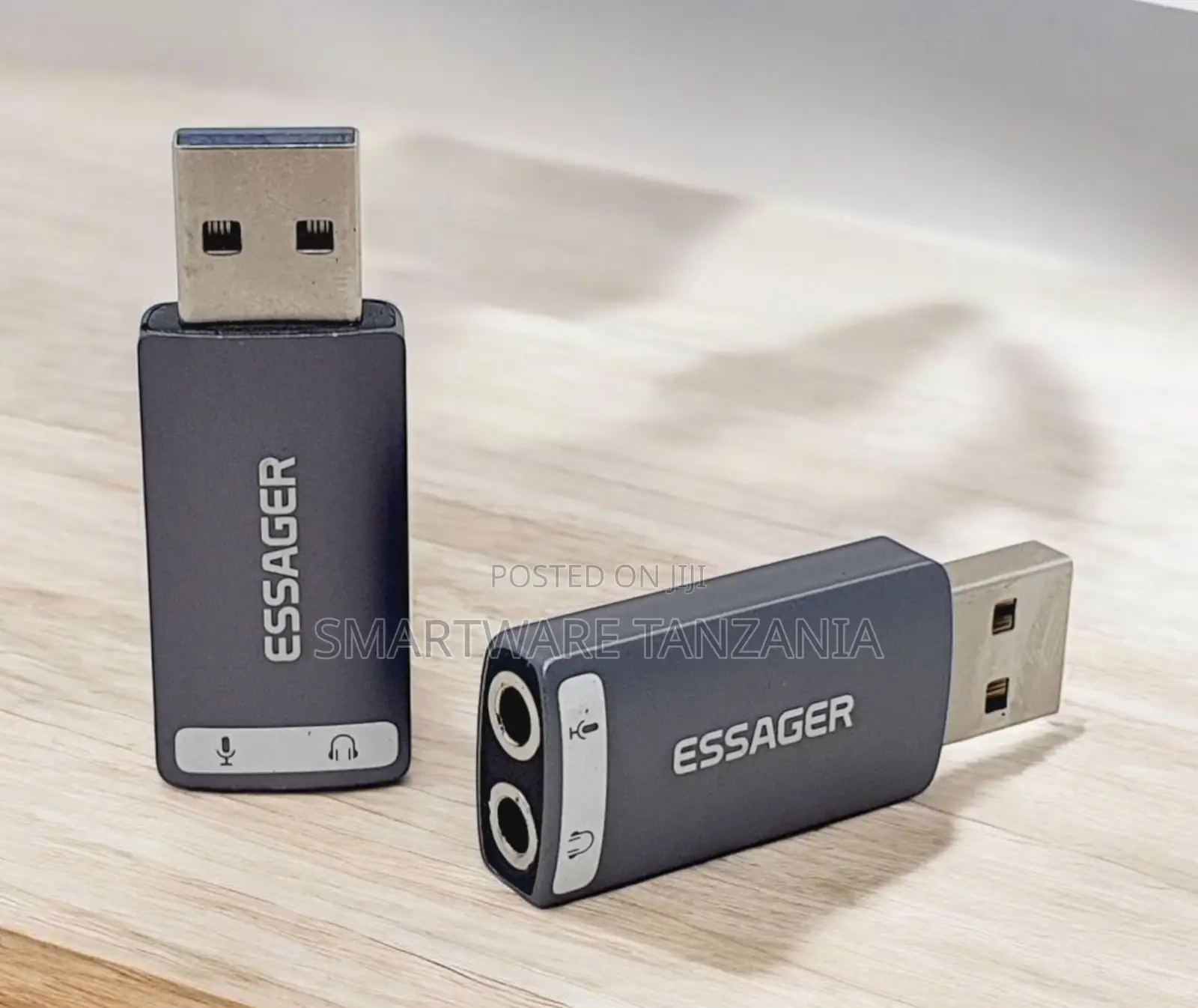 Essager Usb Sound Card Dual Jack Headphone Microphone Port