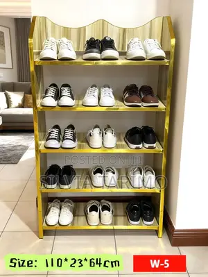 Luxury Gold 5-Tier Shoe Rack