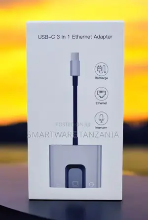 Usb-C 3 in 1 Ethernet Adapter With Charging and Audio Port