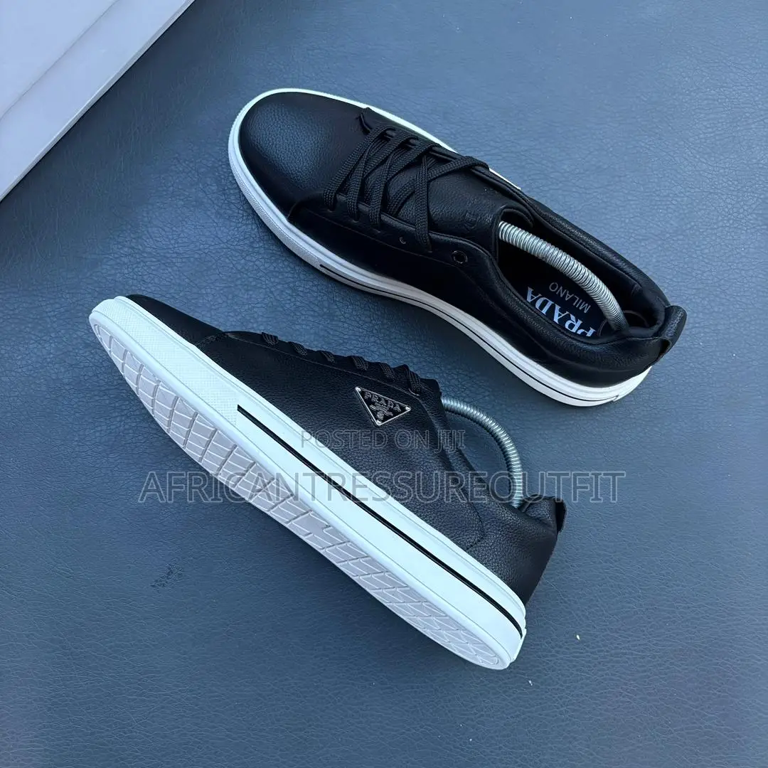 Prada Downtown Leather Sneakers Collection Available