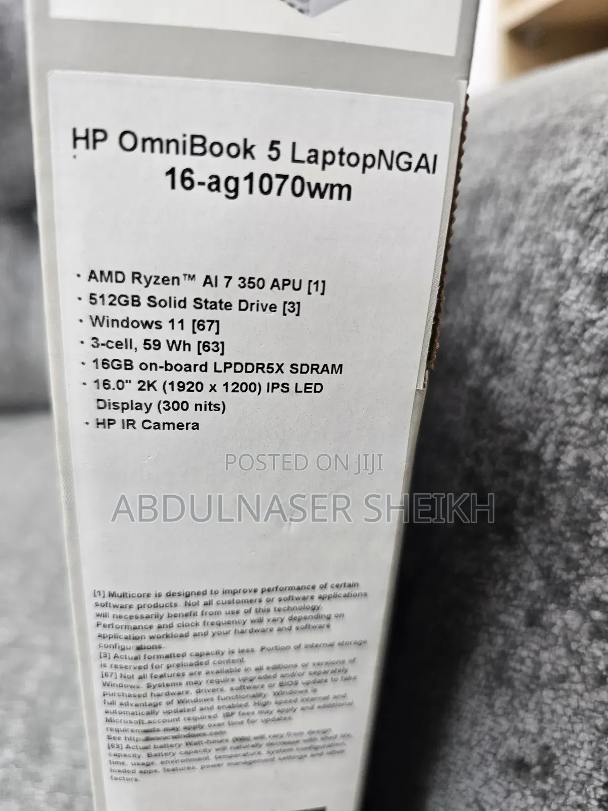 New Laptop HP OmniBook 5 16" 16GB AMD Ryzen SSD 512GB