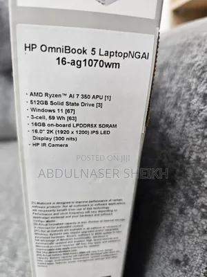 New Laptop HP OmniBook 5 16" 16GB AMD Ryzen SSD 512GB