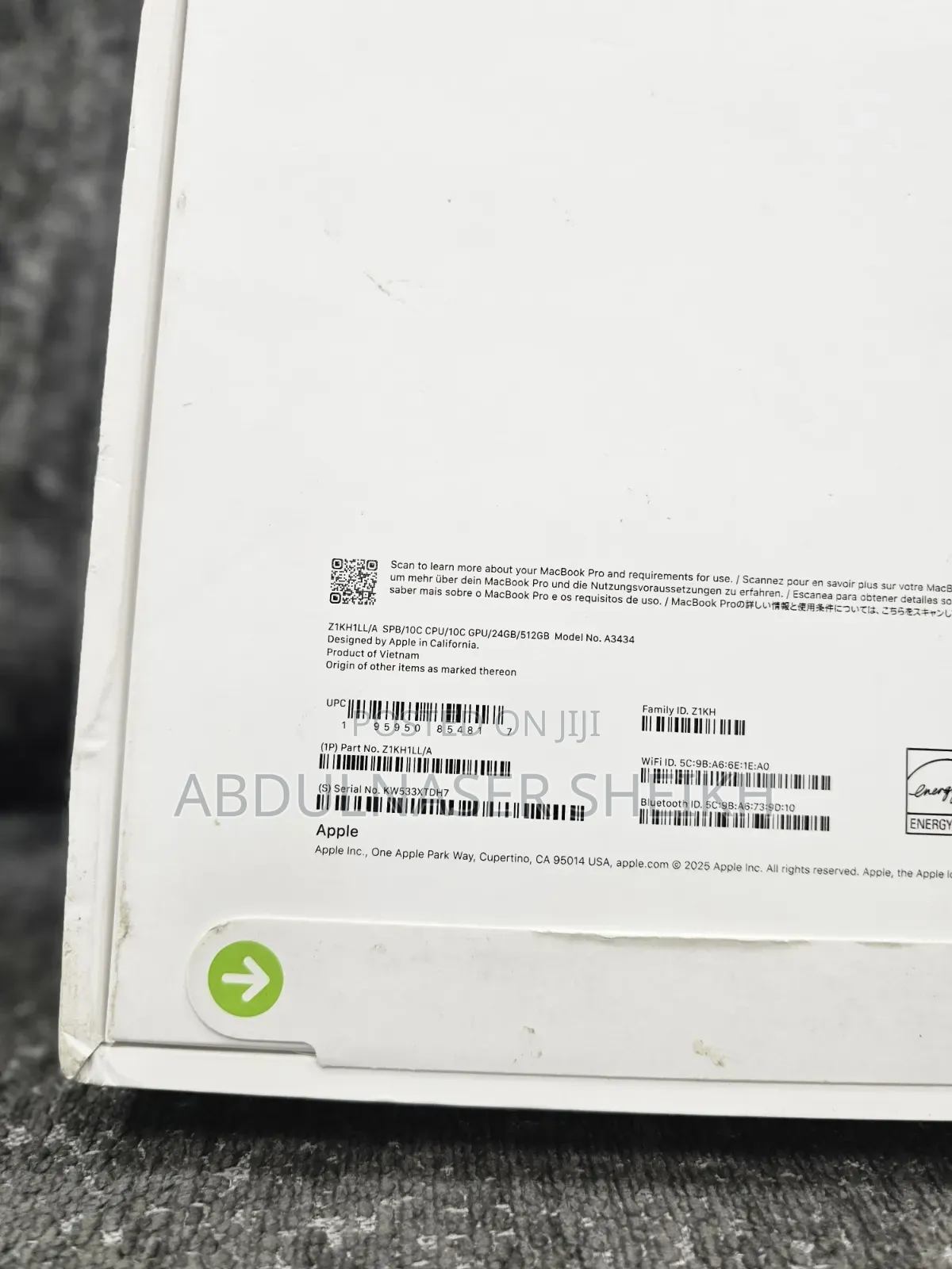 New Laptop Apple MacBook Pro 2025 M5 14-inch 24GB Apple M5 SSD 512GB