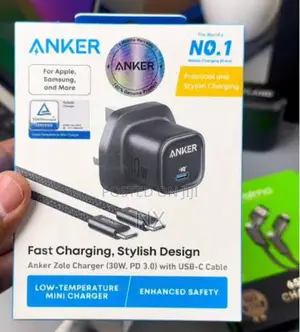 Anker Zolo 30w Charging Adapter With Pd 3.0 C2c Charging Cable