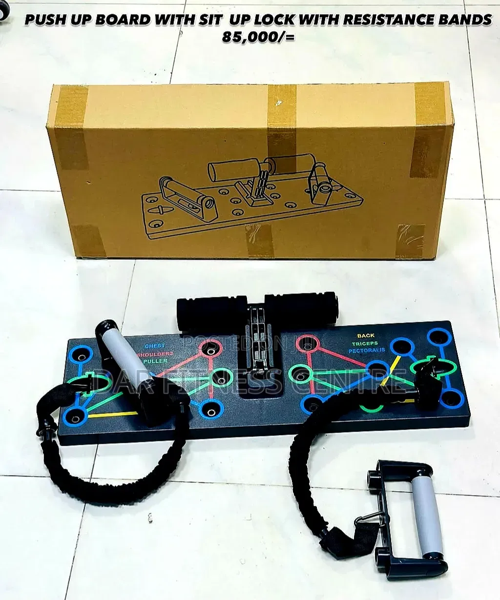 Push Up Board With Sit Up Lock With Resistance Band