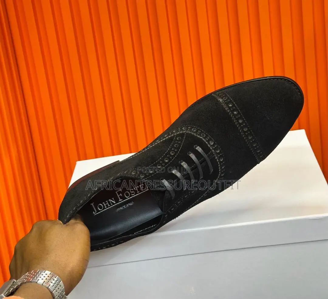 John Foster Shoes Collection Suede Brogue Shoes Available