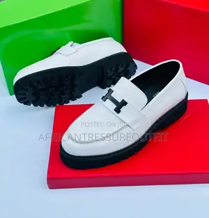 White Hermés Faubourg Loafers Mens Collection Available