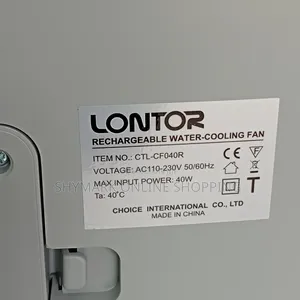 12 Lontor Rechargeable Water Cooling Fan (Ctl-Cf040r)