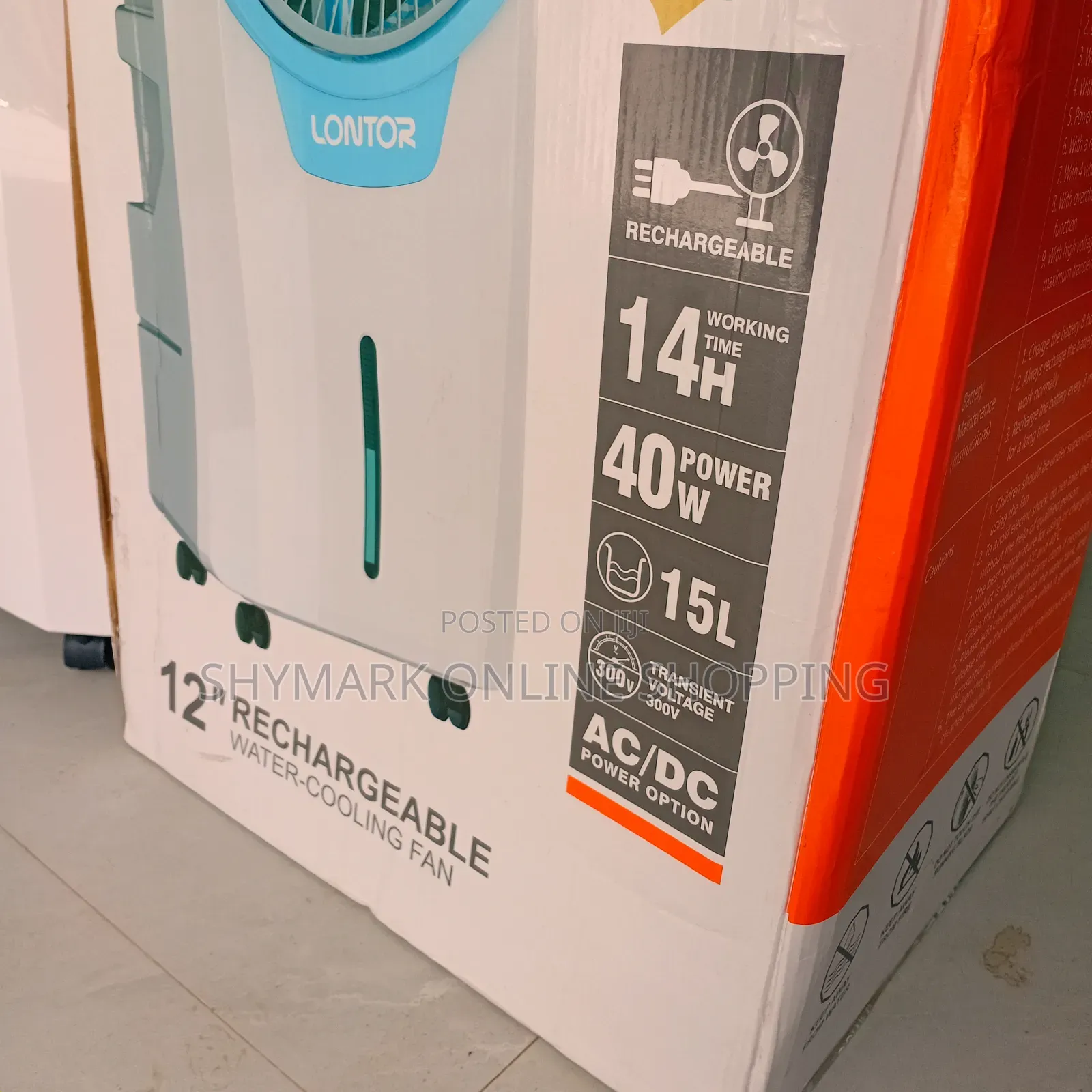 12 Lontor Rechargeable Water Cooling Fan (Ctl-Cf040r)