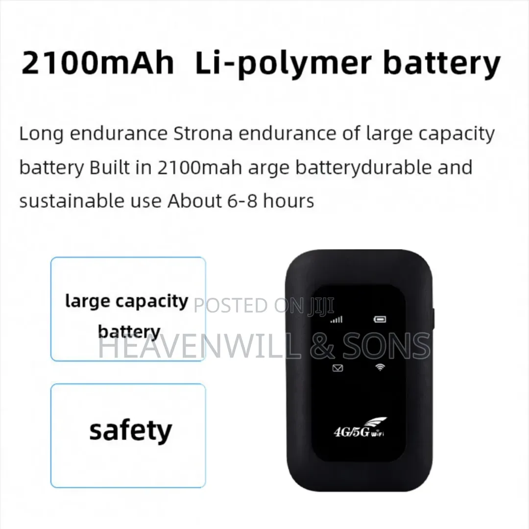Universal 4g/5g Pocket Wifi Router 150mbps–10 Users | Battery 10 Hours