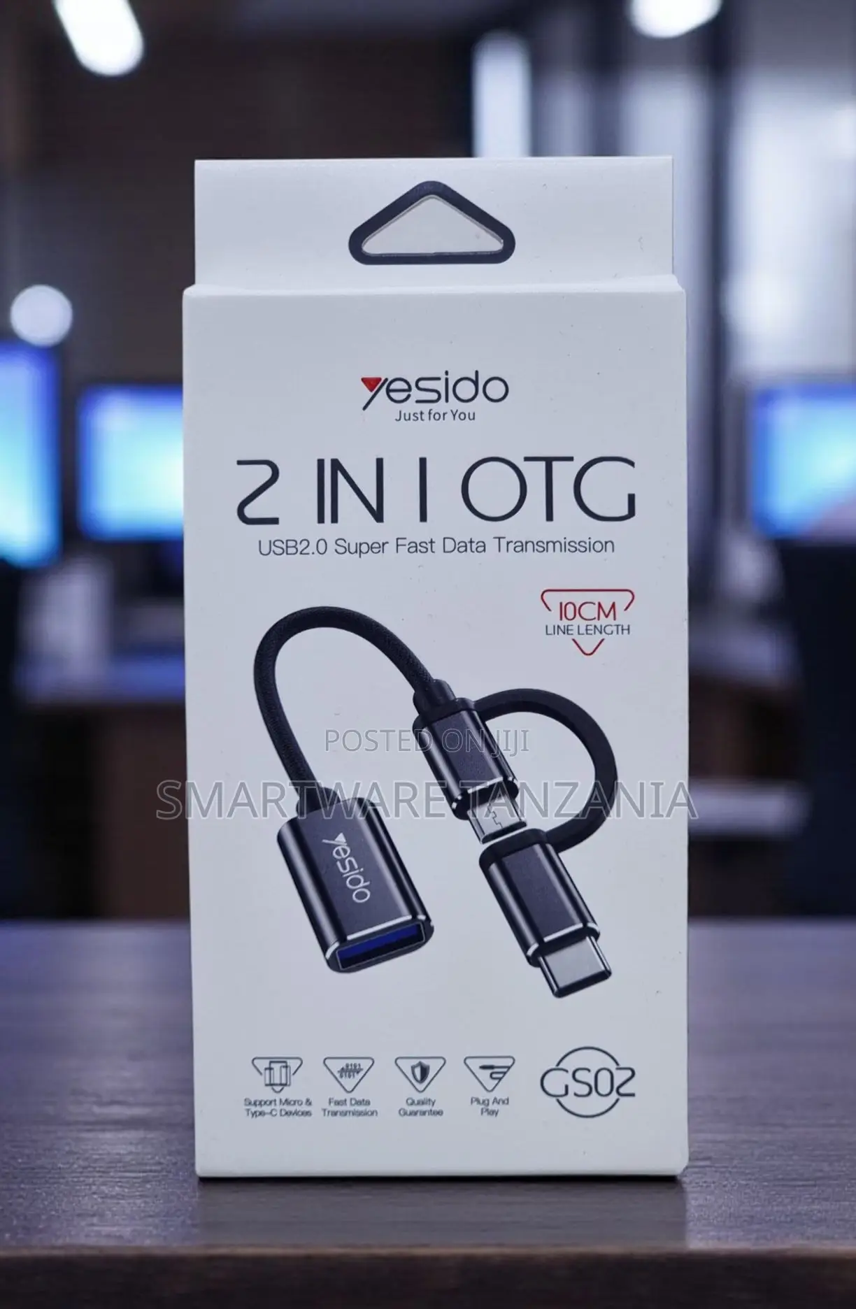 Yesido Gs02 2 in 1 Otg Cable Type-C Micro Usb to Usb-A