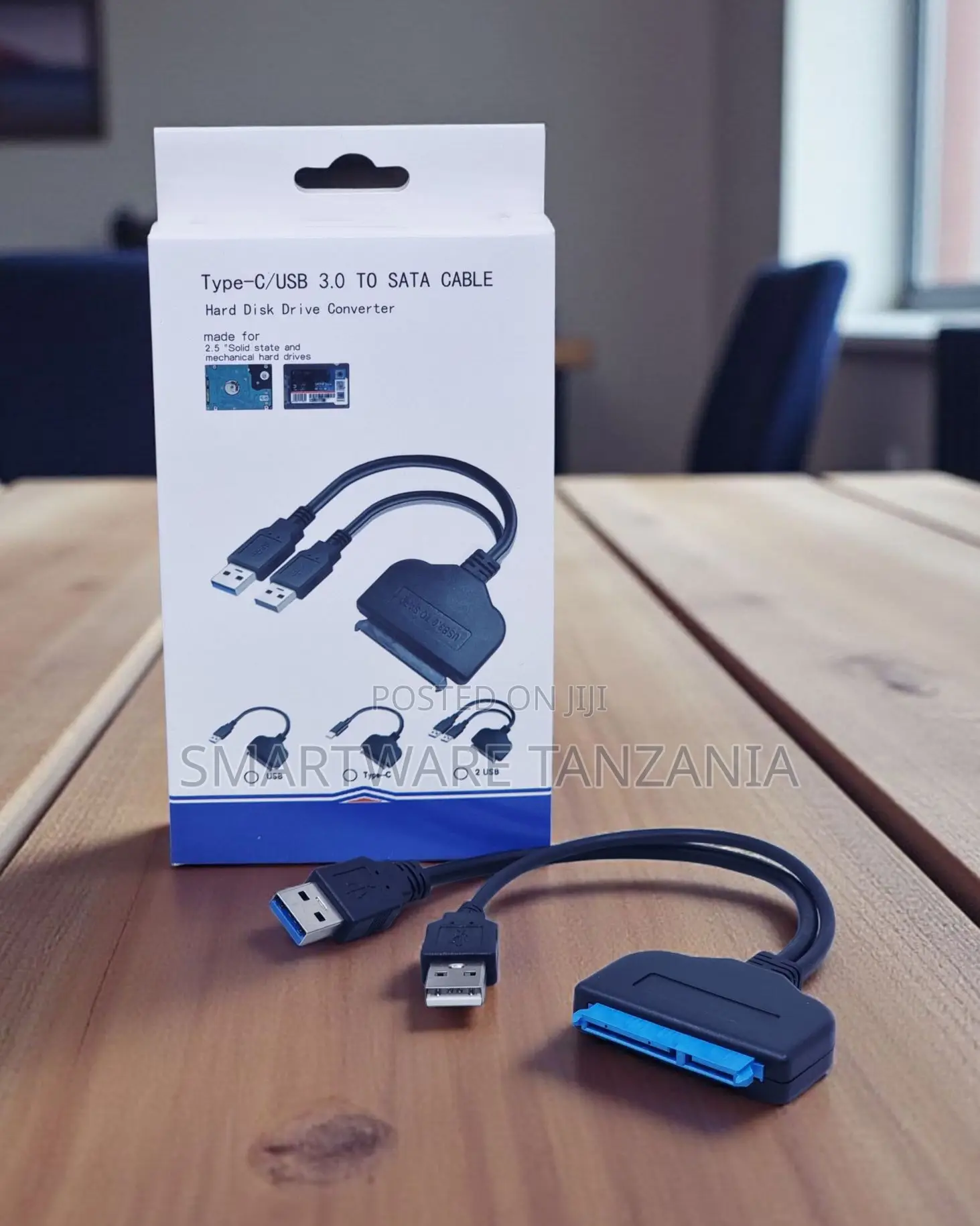 Dual Usb To Sata Cable Hdd Ssd Converter For 2.5 Inch Drive