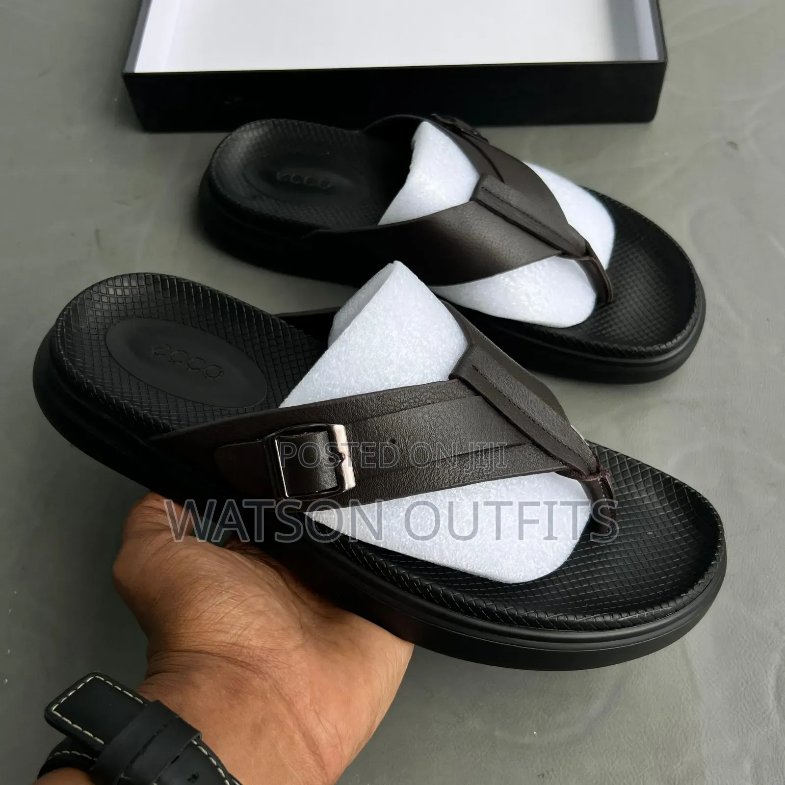 Men's Leather Sandals Ecco Smartly Modelled and Branded