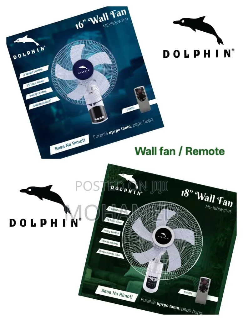 “Feni Ya Ukutani Na Remote – Dolphin 18”