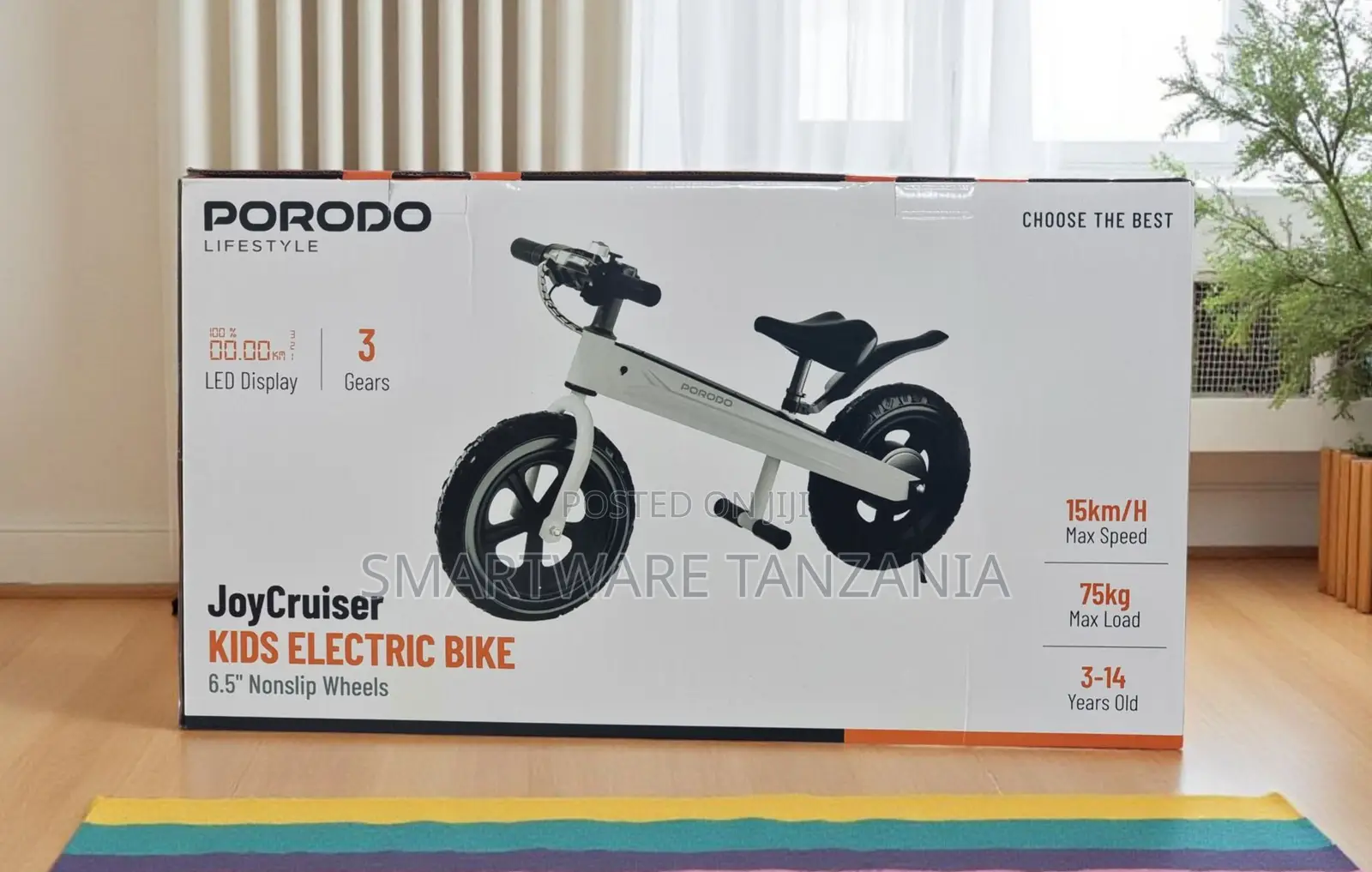 Porodo Joycruiser Kids Electric Bike 15km/H 3 Gears Ages 3-14