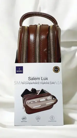 Wiwu Salem Lux Tri Compartment Leather Organizer Case Brown