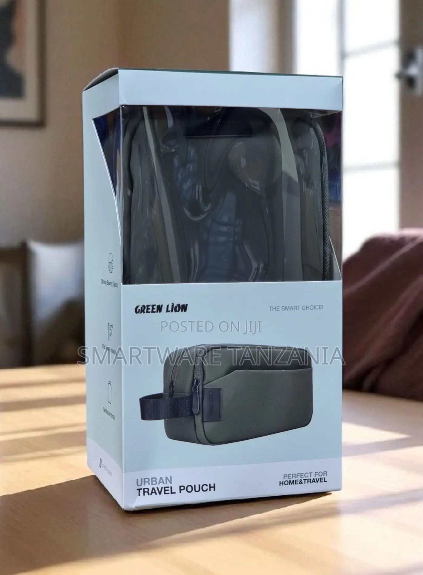 Green Lion Urban Travel Pouch - Olive Green Essential Organizer