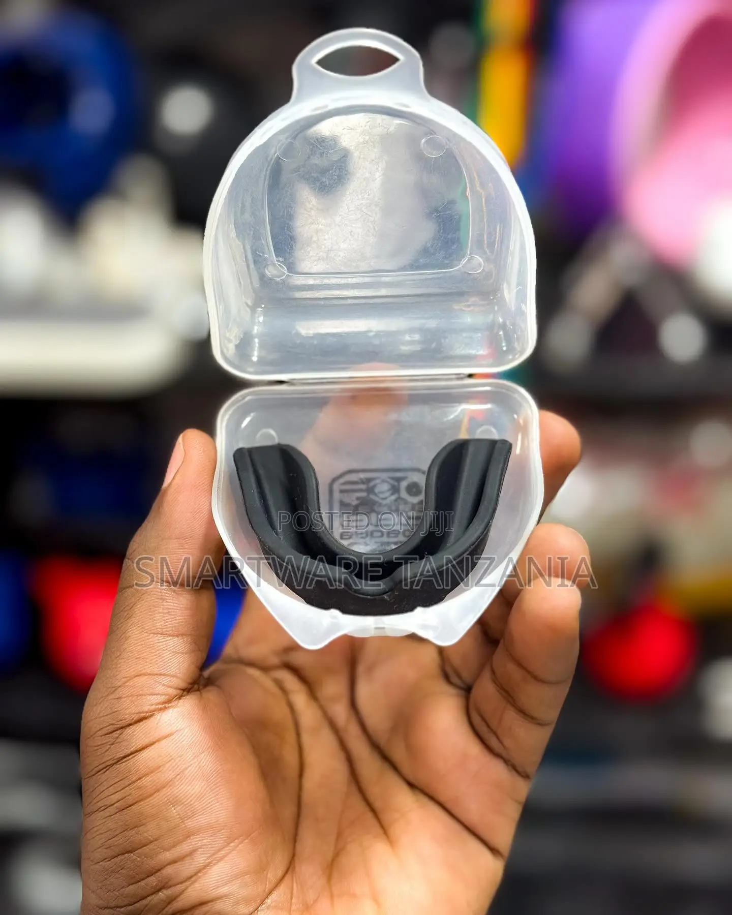 Black Sports Mouthguard With Case Boxing Mma Teeth Protection