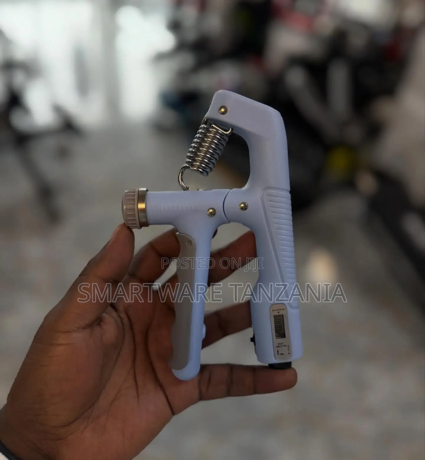 White Adjustable Hand Grip Trainer With Digital Counter