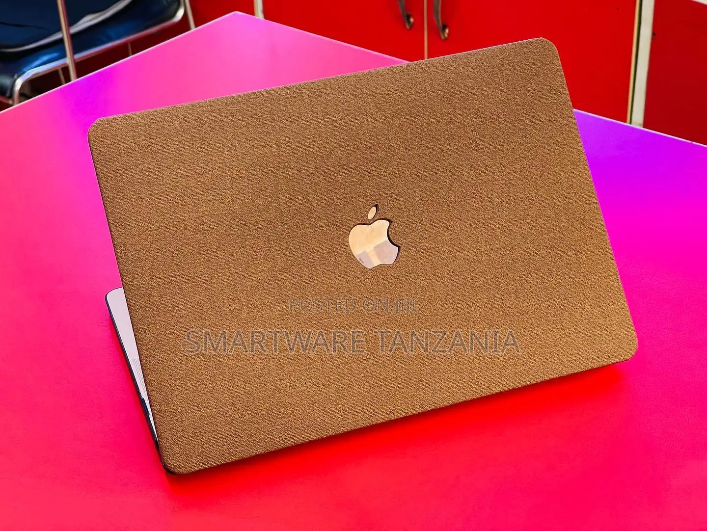 Macbook Hard Case With Brown Fabric Texture Finish Cover