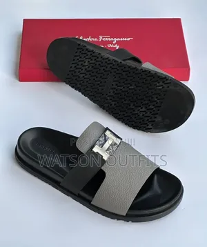 Hermes Branded Men's Leather Sandal Shoes Materials Classic