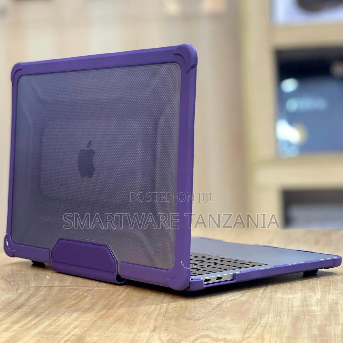Macbook Rugged Case Clear Back Purple Frame Heavy Duty