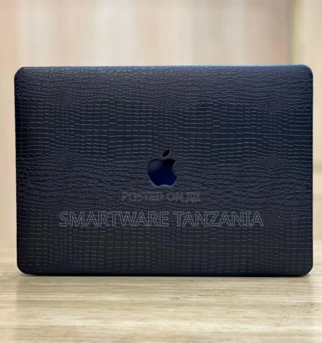 Macbook Hard Case Black Croc Skin Large Scale Cover