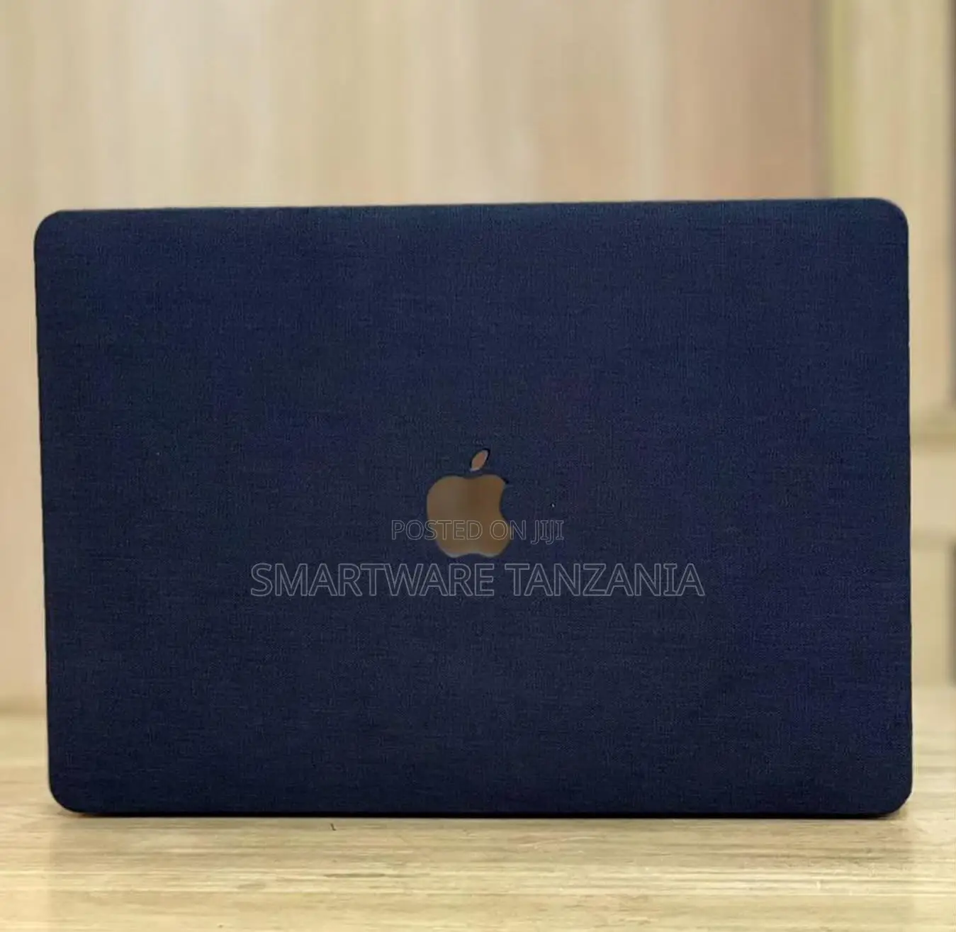 Macbook Hard Case Navy Blue Fabric Linen Texture Cover