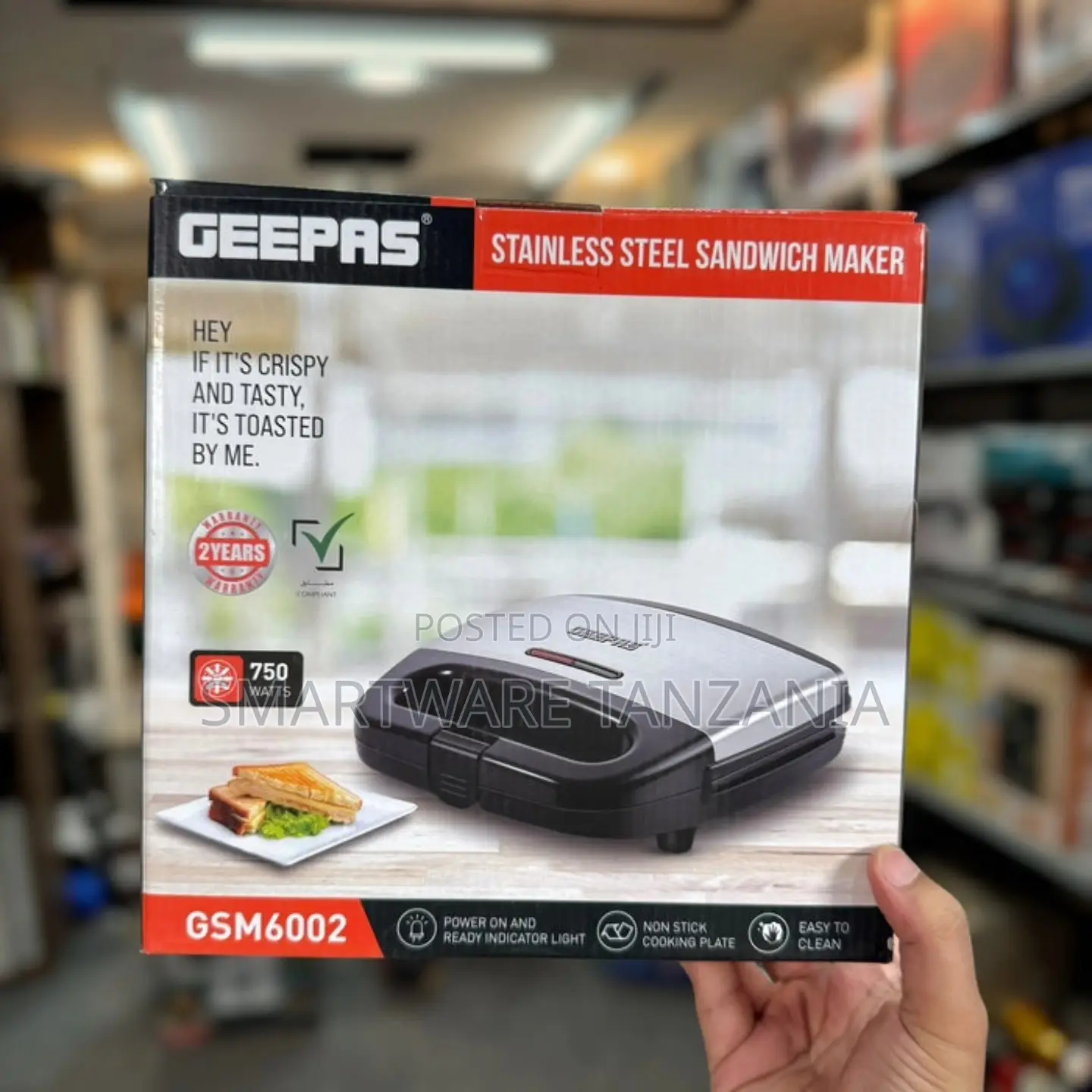 Geepas Gsm6002 750w Stainless Steel Sandwich Maker Grill
