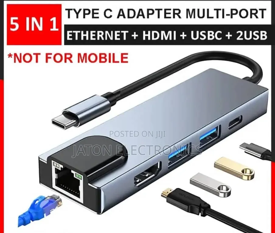 Type C Adapter Multi Port 5 in 1