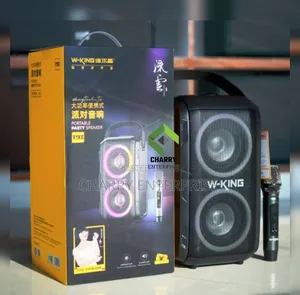 W-King T9 Karaoke Speaker Rechargeable With Tight Bass Mic 80w
