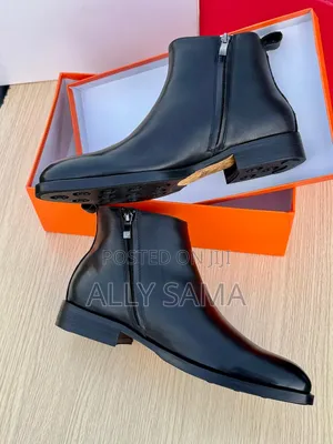 Men's Boots Travolta Full Black Material Leather