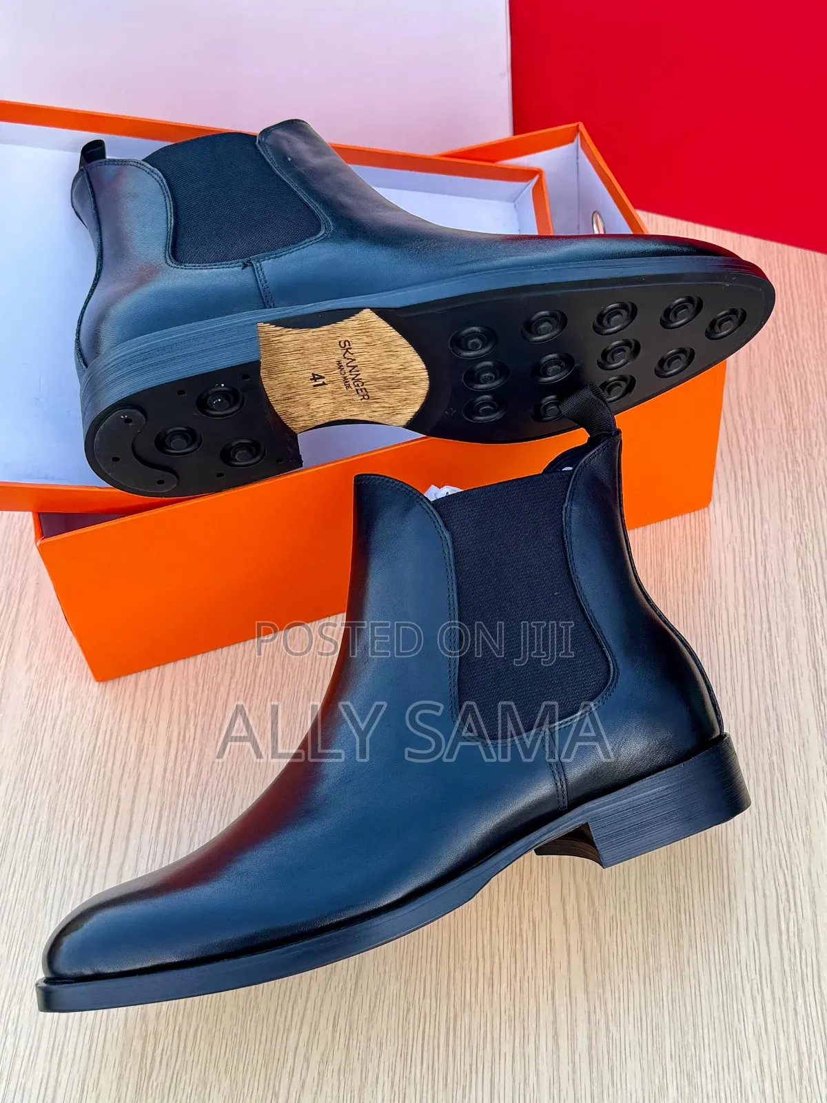 Men's Boots Travolta Full Black Material Leather