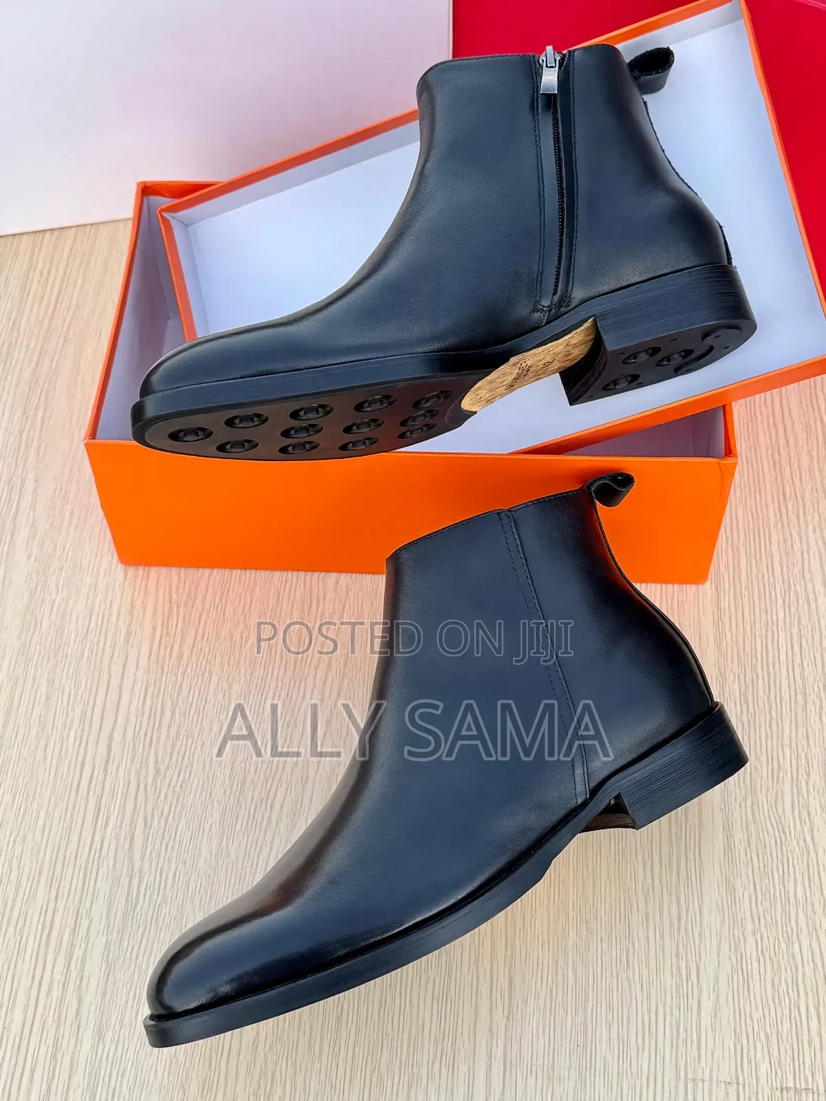 Men's Boots Travolta Full Black Material Leather