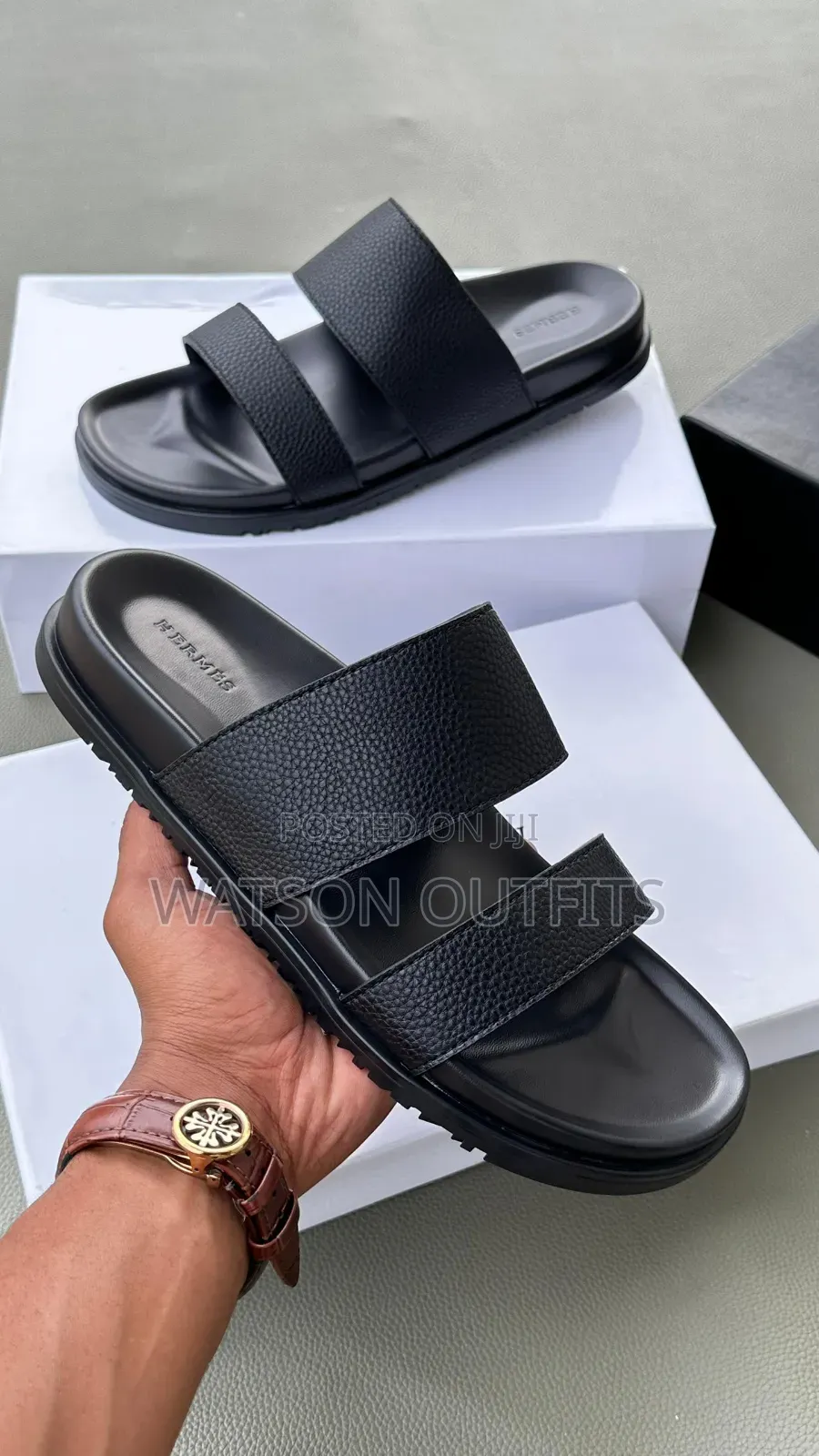 Men's Leather Open Shoes or Sandals or Open Footwears Hermes Branded