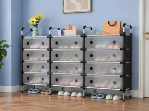 *#5-layers Tripple Row Design Shoe Rack* Dimensions:120*28*92cm *