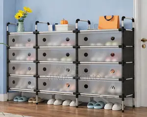 *#5-layers Tripple Row Design Shoe Rack* Dimensions:120*28*92cm *