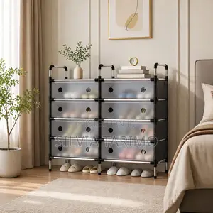 *#5-layers Double Row Design Shoe Rack* Dimensions:81*28*92cm *