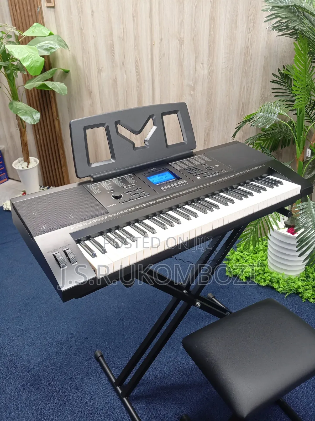 Electronic Keyboard With Chairs Stand