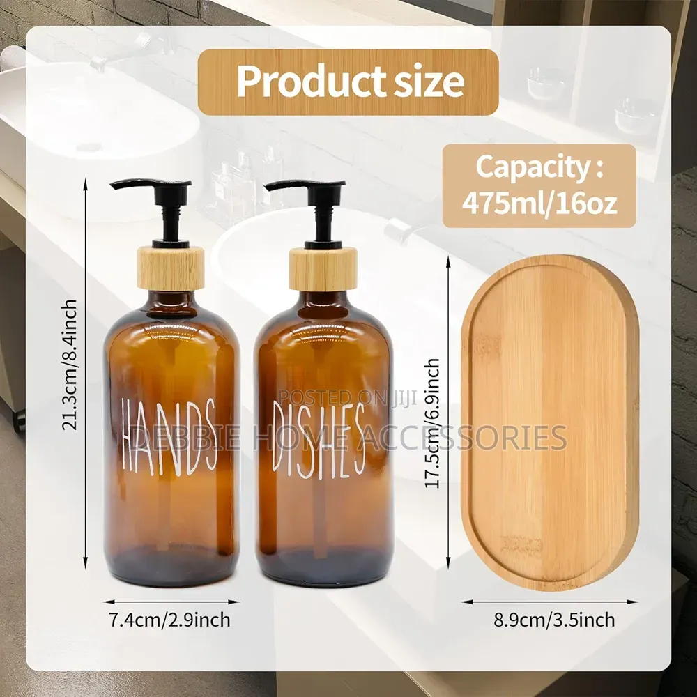 Glass Soap Dispenser Set(For Kitchen Or Bathroom.)