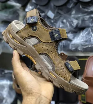 Men's Sandals Brown Material Leather