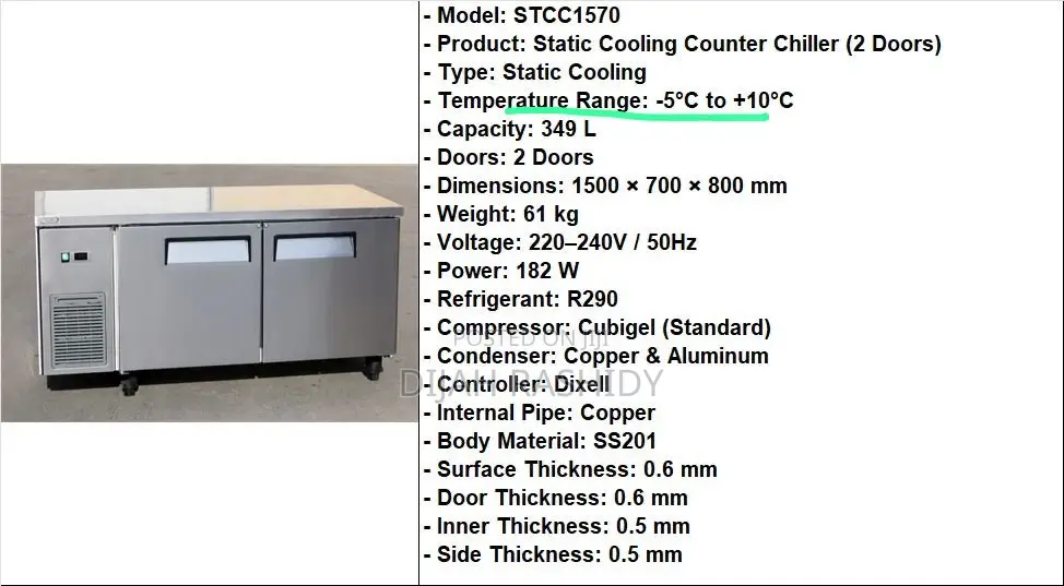 Commercial Static Cooling Counter Chiller